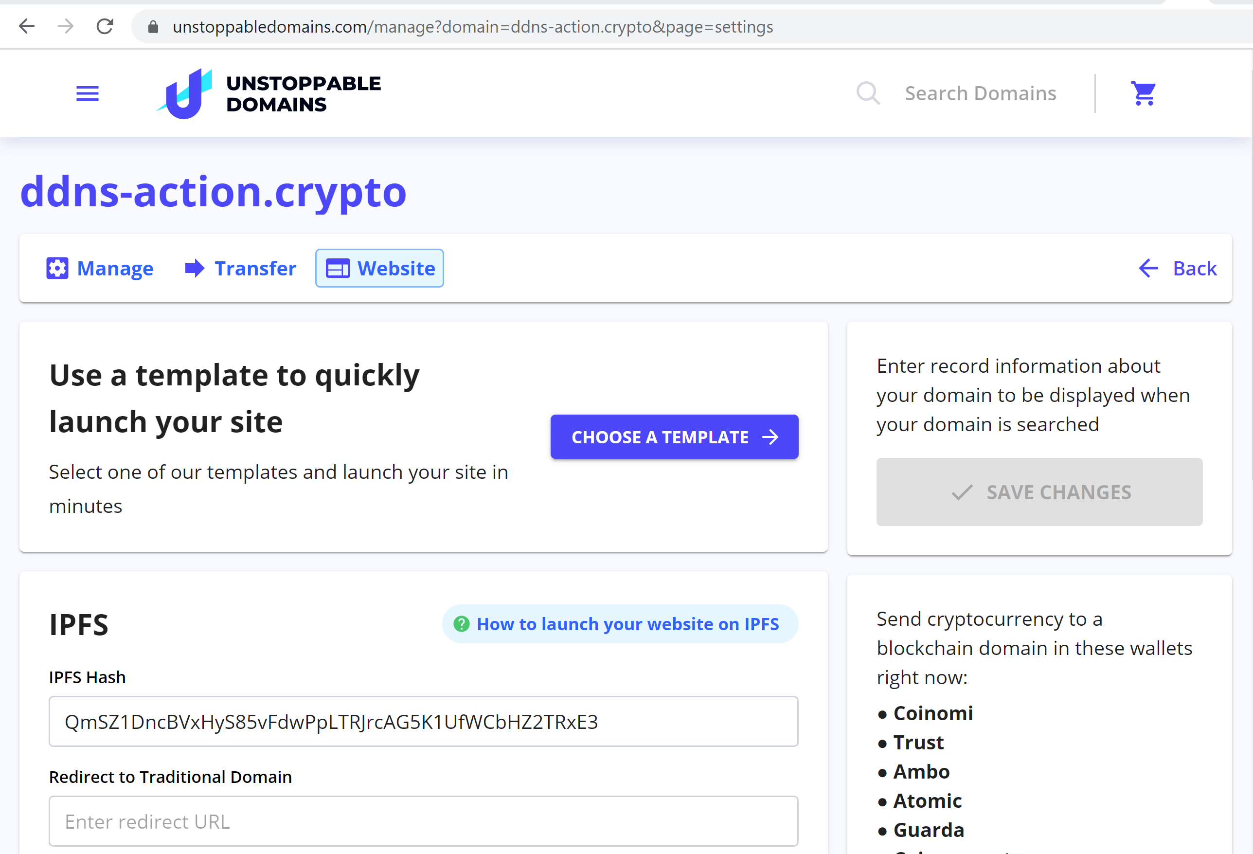 unstoppabledomains-ipfs-record